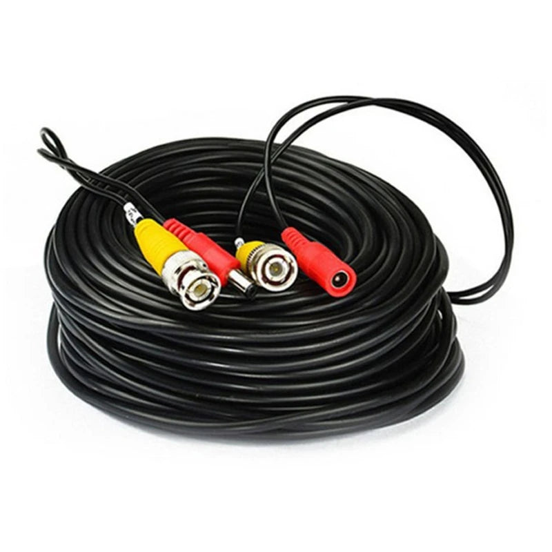 CCTV Security Camera Cable CCTV Video Power Wire BNC for DC Cord DVR Black Drop Shipping