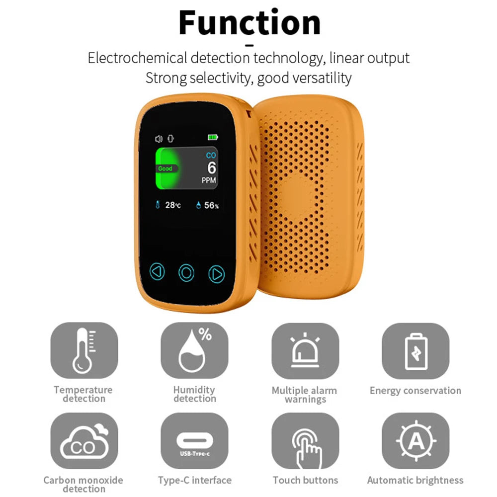 3 in 1 Air Quality Meter CO2 Temp Humidity Tester LCD Screen NDIR Sensor Carbon Dioxide Monoxide Detector with Voice Alarm