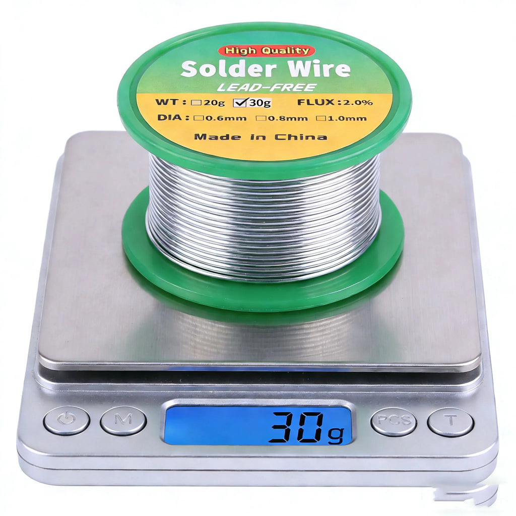 8g/20g/30g/50g low melting point lead-free solder wire coil sn99.3/cu0.7 high purity Soldering Wire Rosin Core Tin 0.8mm 1.0mm
