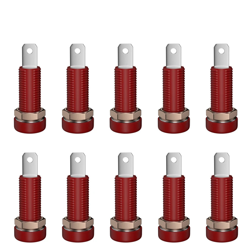 JZDZ 10pcs 4mm Banana Socket Binding Post Nut Banana Plug Jack Electrical Connector Terminal Test Hole DIY Parts Tools J.40015