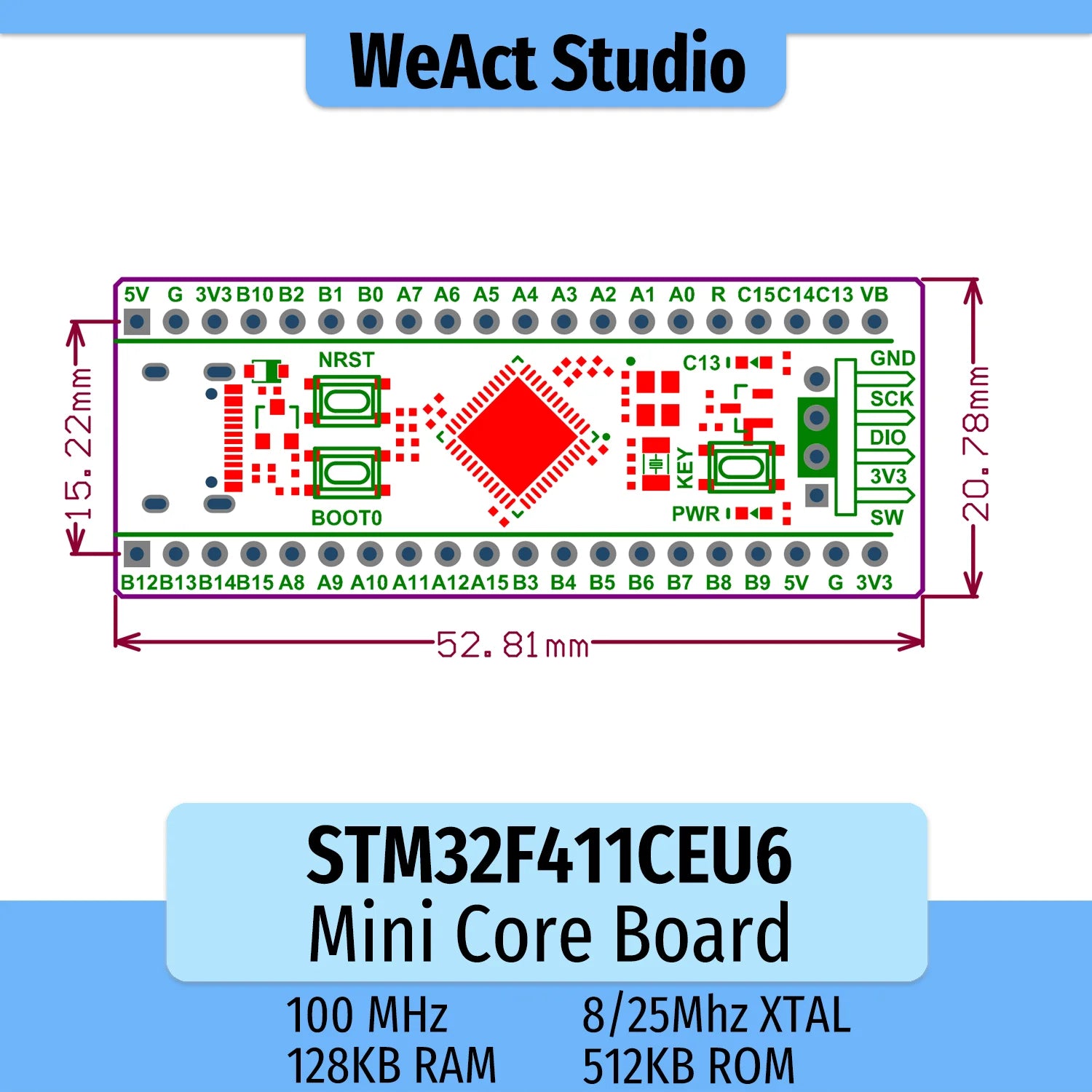 STM32F411CEU6 STM32F411CE STM32F411 STM32F4 Black Pill ARM STM32 Minimum System Development Board Demo Board Core Board