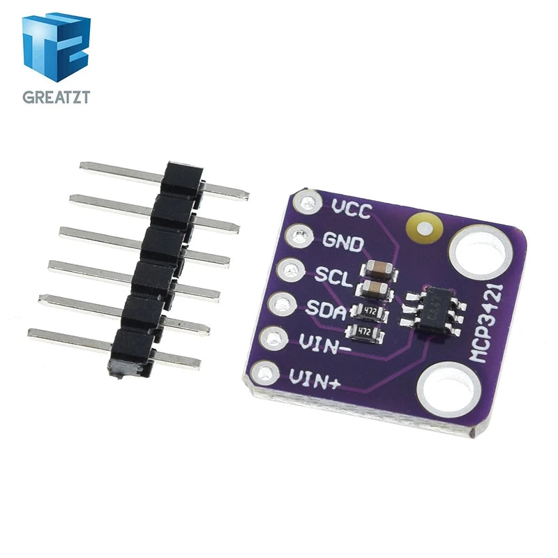 GREATZT MCP3421 I2C delta-sigma ADC Evaluation Module Board For PICkit Serial Analyzer Module GY-MCP3421