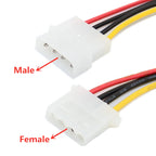 1pcs 30cm IDE 4-Pin Male to Female Extension Cable PC Power Supply Wire Housing Adapter Connector 5.08mm Pitch