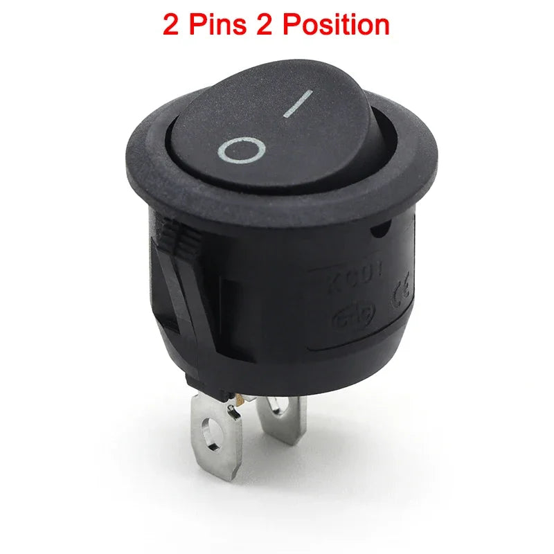 1~300pcs KCD1 LED Rocker Switch Round 2/3Pin ON-OFF-ON 2/3 Position 6A/250VAC 10A/125VAC SPST 23mm Car Push Button Switches