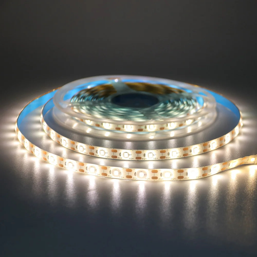 5V USB 2835 LED Strip Light with DC Plug 3528 SMD Flexible Led Tape Ribbon 60LED 0.5m 1m 2m 5m Cabinet Lights Night TV Backlight