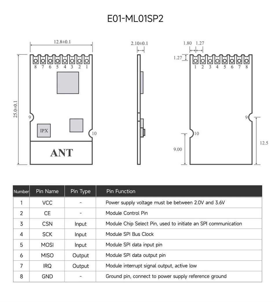 4PCS nRF24L01 nRF24L01P 2.4GHz PA LNA 20dBm Wireless Module SPI Antenna SMA-K Transceiver Receiver Tansmitter EBYTE E01 Series
