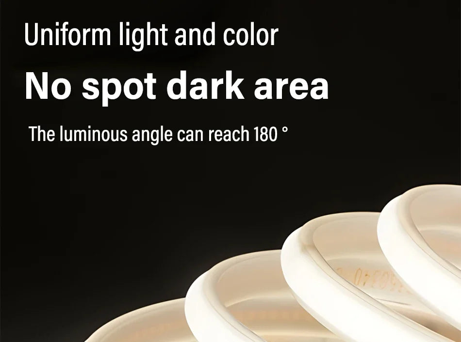 1M-50M 220V COB LED Strip Dimmable 360LEDs/m EU Plug Kitchen Home Room Decoration Flexible Ribbon for Outdoor Garden Lighting
