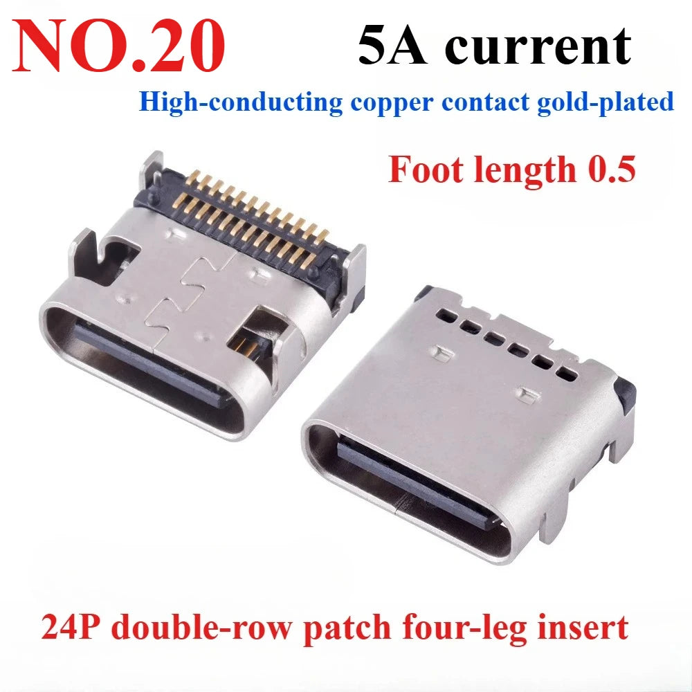 10Pcs USB Connector Type C Female Charging Port Jack 2/4/6/16 Pin Type-C Socket PCB Soldering SMD SMT DIY Repair Type C Adapter