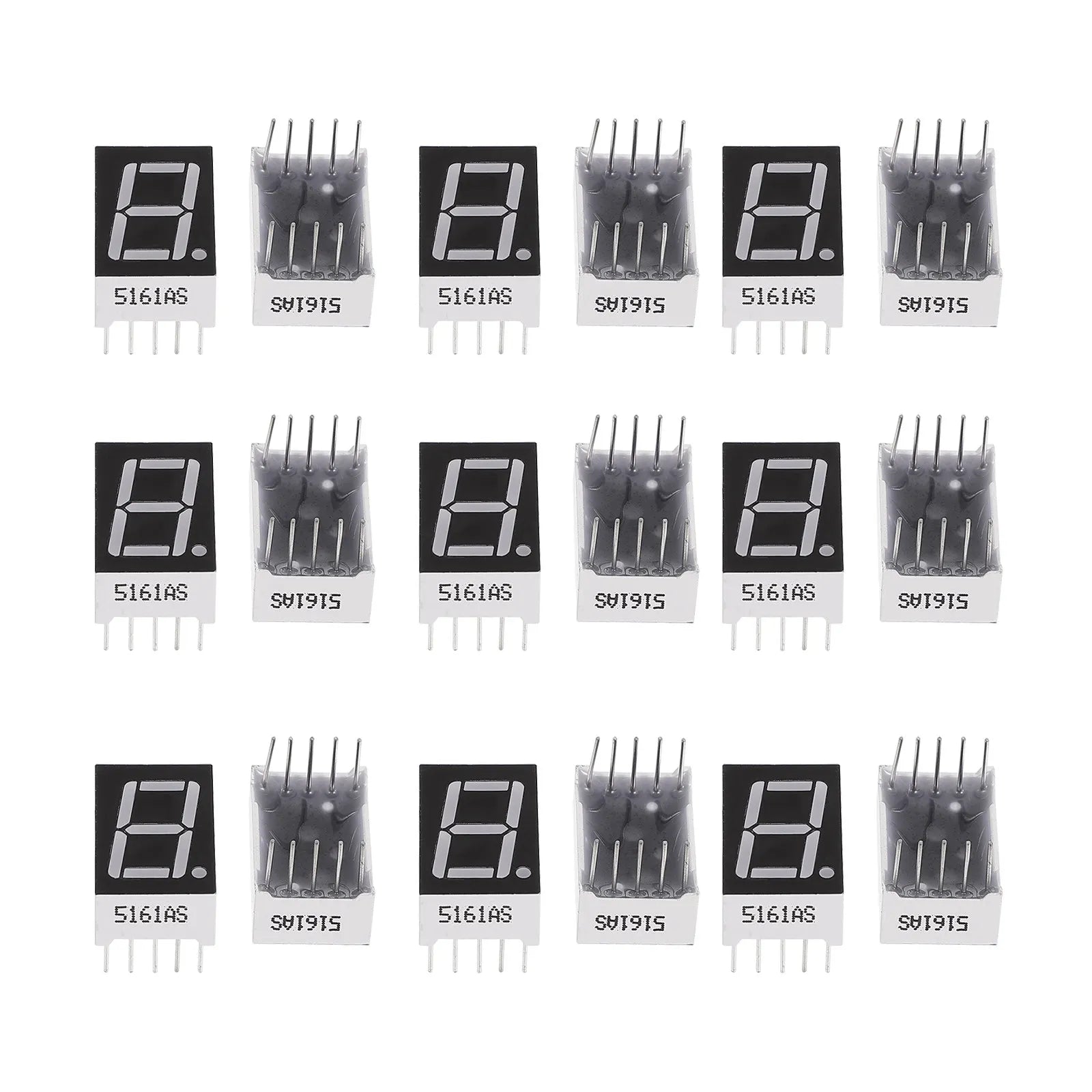 20Pcs Common Digit Tube Red LED 7 Segment 10-Pin 0.5 Inch Reliable Stable Display Module for Electronics