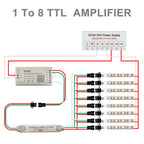 LED Strip Mini TTL Signal Amplifier Repeater 1 TO 2/4/8 For WS2812B WS2811 SK6812 3Pin RGB Addressable Pixel Light Module 5-24V