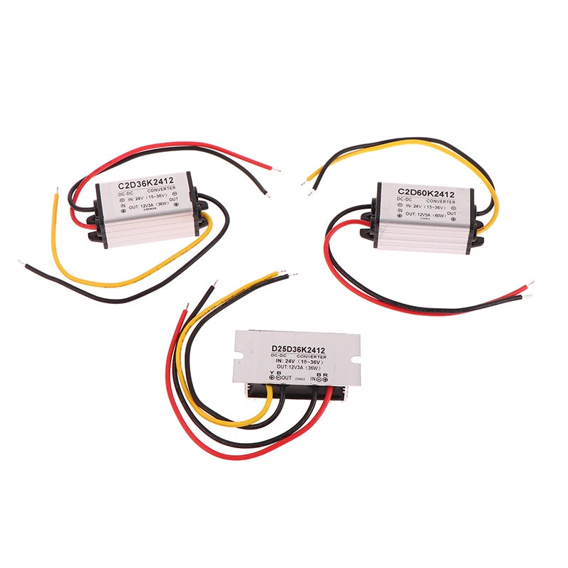 24v To 12v 3/5A 15-36V DC Step Down Buck Converter Voltage Regulator Power Supply For Led Light Car Truck Boat