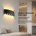 LED Wall Sconces 2W/4W/6W/8W/10W Modern Wall Light, Hardwired Aluminum Wall Lamp,Black Up Down Wall Mount Lights for Living Roo