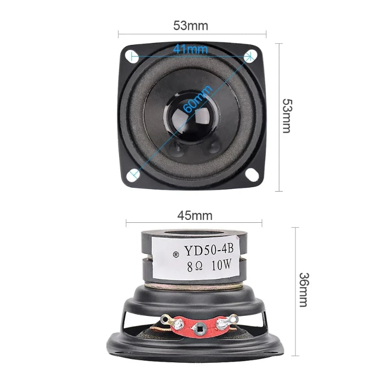 SOTAMIA 2Pcs 2 Inch Portable Audio Speaker 4 8 Ohm 10W Mini Full Range Loudspeaker DIY Multimedia Music Speaker Home Theater