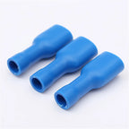 20/50/100Pcs Red + Blue 6.3mm Female Insulated Spade Crimp Terminal Wire Connector For 0.5-2.5mm Electrical Wire Cable Connecors