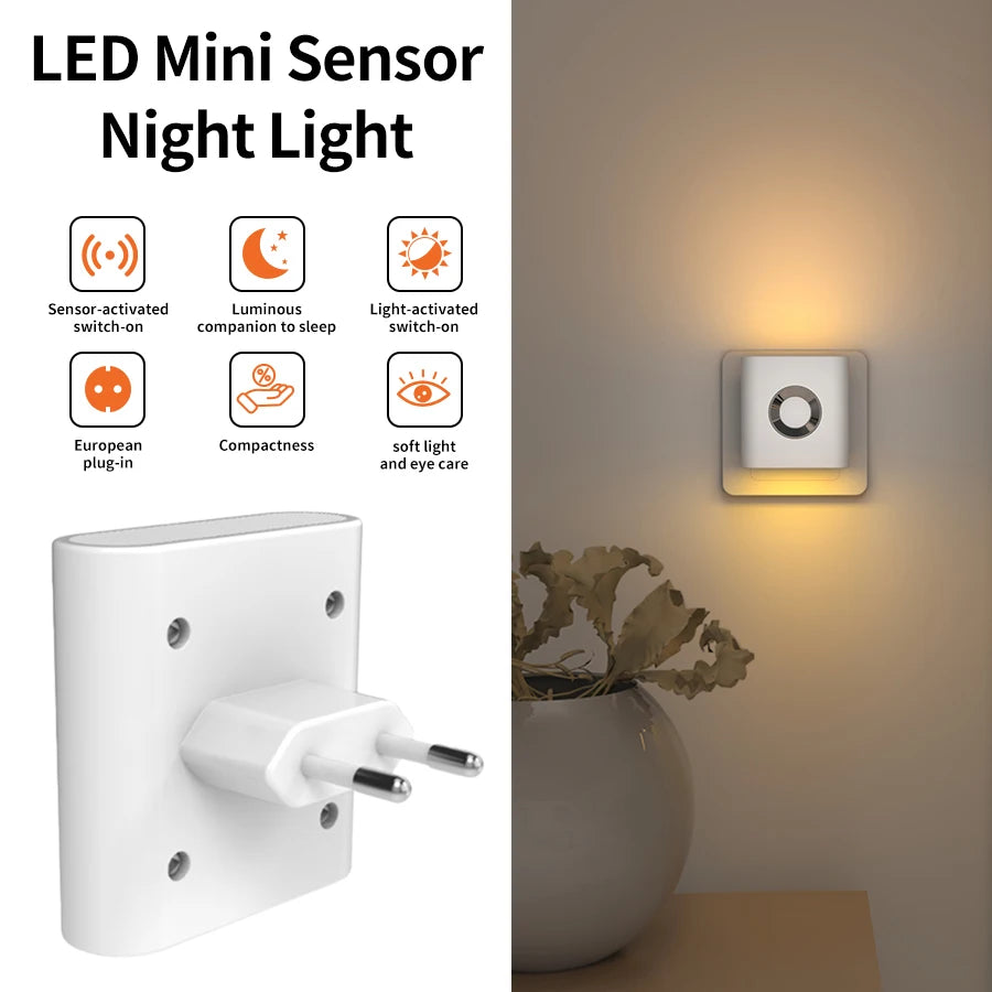 LED Cabinet Light 220V EU Plug in LED Light Lamp Motion Sensor for Stairs Bedside Steps Closet Decor Accent Up/Down Shine 3000K