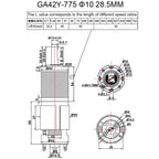 1pc GA42Y--775 Planetary Gear Motor 12V24V Miniature Adjustable Low Speed Small DC Gear Motor