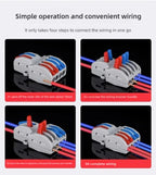 25PCS Electrical Cable Connectors Push-in Quick Terminal Blocks LED Cable Wiring Tool Wire Connectors Rail Installation Model