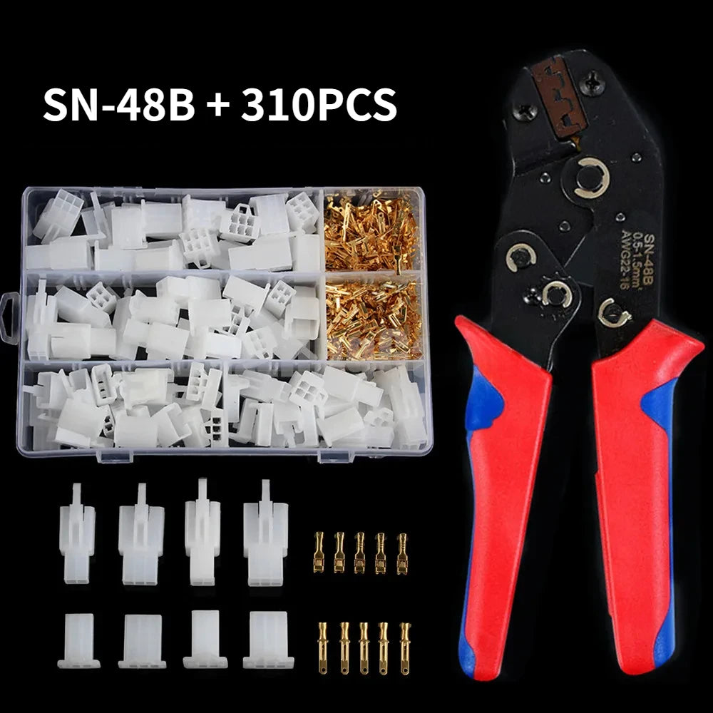 200/310/380/580Pcs 2.8mm Wire Connector Plier 2/3/4/6/9P Car Electrical Male Female Terminal Assorted Kit  Automotive Motorcycle