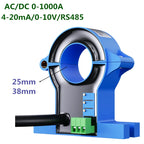 AC/DC Current Transmitter 30A 50A 100A 1000A Hall Current Sensor Transducer 25mm  0-10V 4-20mA RS485 Current  Sensor Transmitter