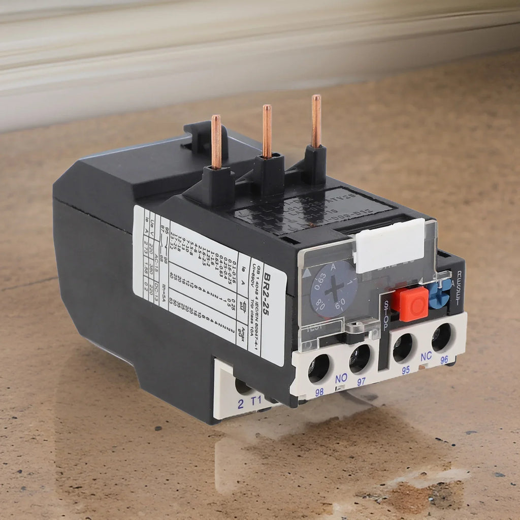 Thermal Overload Motor Relay 3 Phase AC 50Hz/60Hz FR NR2-25 IP20 Plug-in With Indicator Light For CJX2 Series Contactors