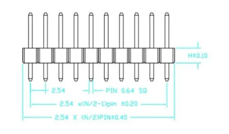 10Pcs-2Pcs 40 Pin 1x40 Single Row Male and Female 2.54 Breakable Pin Header PCB JST Connector Strip for Arduino Black