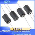 10PCS 6hole through-hole ferrite bead inductor 6*10MM 3T vertical, 6-hole ferrite bead 2.5T horizontal, wide-band anti-interfere