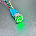 12/16/19/22MM Waterproof Metal Push Button Switch LED Light Momentary Latching Car Engine Power Switch  5V 12V 24V 220V Red Blue