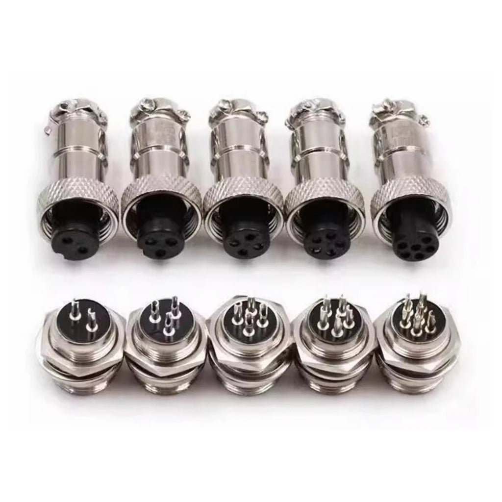 1Set/lot GX12 2/3/4/5/6/7 Pin Male + Female 12mm L88-93 Circular Aviation Socket Plug Wire Panel Connector