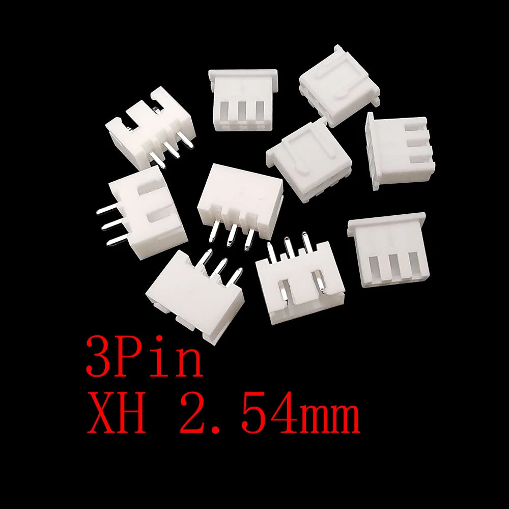 100Pcs JST XH 2.54mm Pitch 2/3/4/5 Pin Plastic Shell Male Plug Female Jack Socket Terminals Housing Wire Connector XH2.54 White