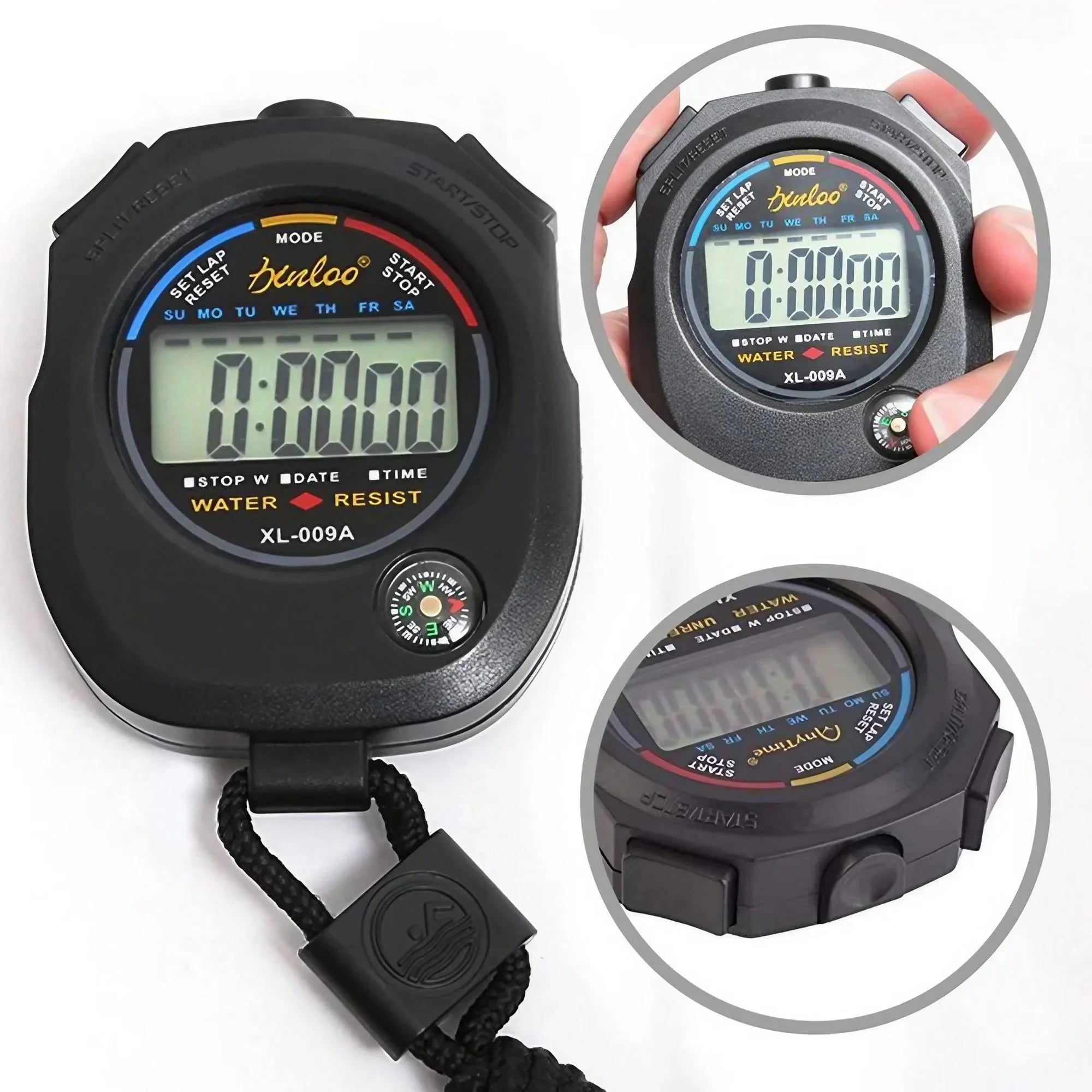 Digital Sports Stopwatch Timer with Large Display Date Time Alarm Function for Coaches Multi-Function Tool