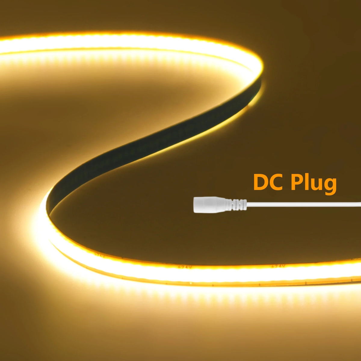 5mm 8mm PCB COB LED Light Strip Free Cut 12V 24V With 2PIN Wire DC Plug 400LEDs/m 3000k 4000k 6000k Flex Lamp 0.5m 1m 5m 10m 20m