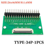 1PCS FFC/FPC Conversion Board 0.5mm Pitch Connector 2.54MM Double Row Bending Pins 4/10/12/14/15/16/18/22/24/26/30/34/40/50/60P