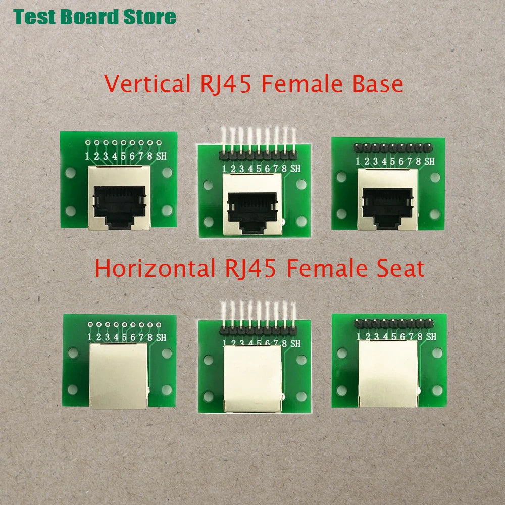 1Pce RJ45 Ethernet Port 8P Vertical Horizontal Test Board Bent Pin Straight Pin Network Port Adapter Circuit Board Connector