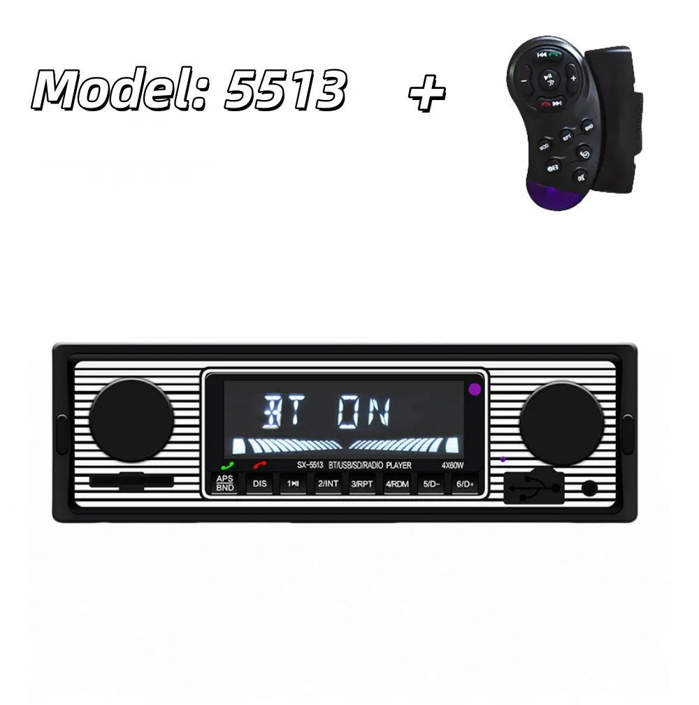 Bluetooth Vintage Car FM Radio MP3 Player USB Classic Stereo Audio Receiver AUX