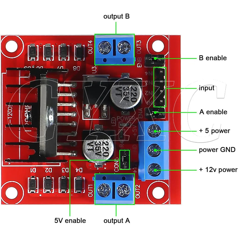 L298N DC Motor Driver Module L298N Stepper Motor Smart Car Robot Breadboard Peltier High Power L298 DC Motor Driver for Arduino