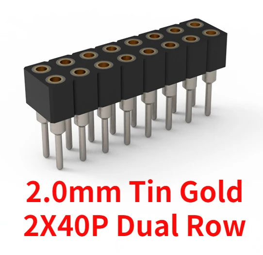 10pcs 2.0mm/2.54mm Pitch 1/2x40Pin Single/Double RowCrystal IC Socket Hole Round Male Female Pin Header Connector