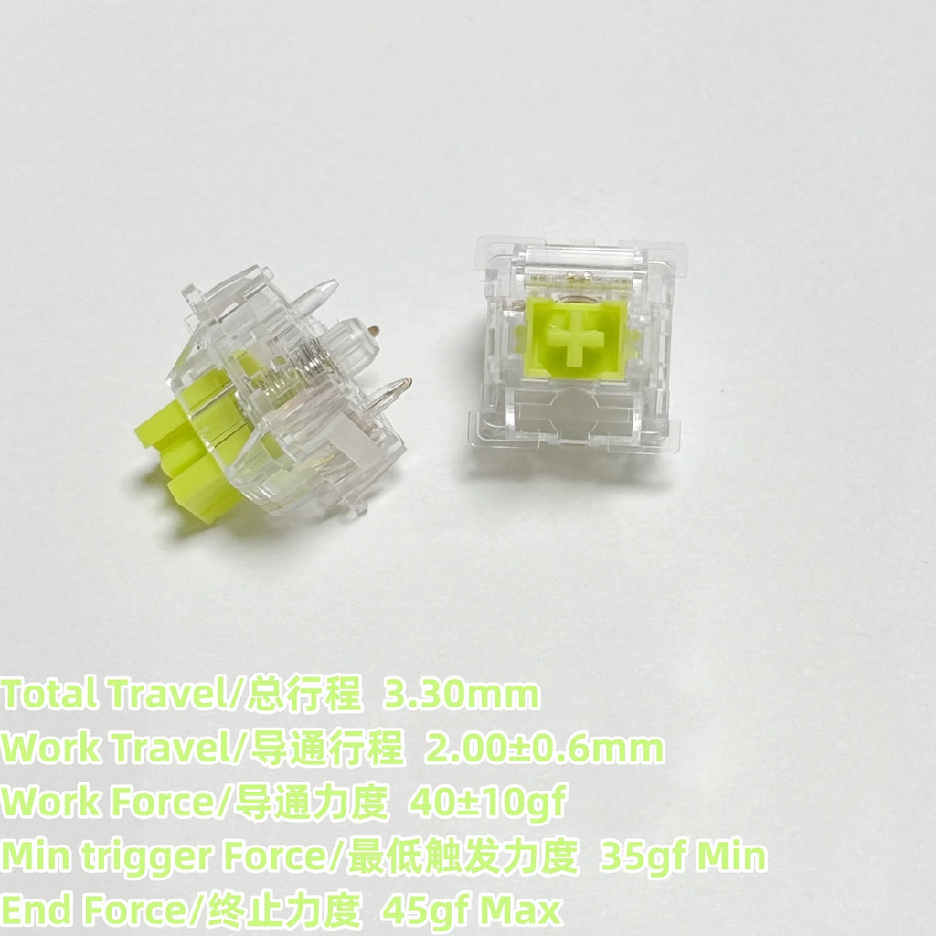 Outemu Silent Switch Crystal Clear PeachV3 LemonV3 Mechanical Keyboard 5Pin Linear Tactile Mute Switchs Transparency Shell Lubed