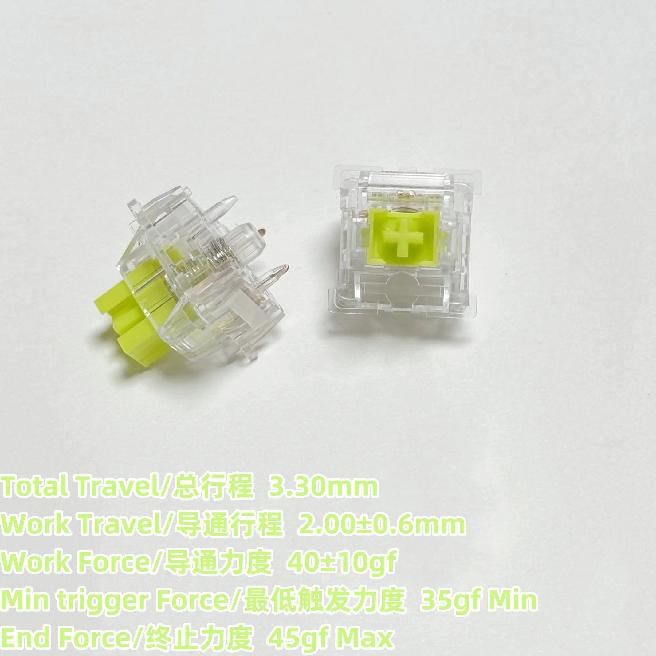 Outemu Silent Switch Crystal Clear PeachV3 LemonV3 Mechanical Keyboard 5Pin Linear Tactile Mute Switchs Transparency Shell Lubed