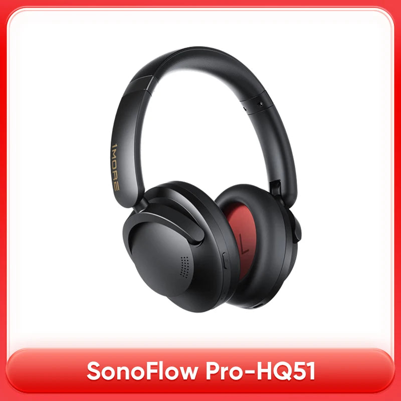 1MORE SonoFlow Pro HQ51 ANC Headphones Bluetooth 5.4 Hi-Res LDAC 40mm DLC Driver 42dB QuietMax ANC 100H Battery Over-Ear Headset