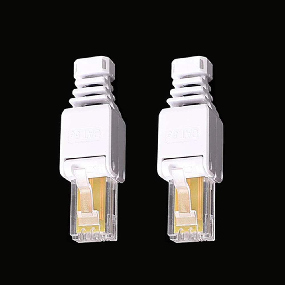 1/2Pcs Tool Free RJ45 Connector for UTP CAT6A/CAT6/CAT5E No Crimper Internet RJ 45 for 23awg-26awg Toolless LAN Cord Ends