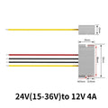 24V to 12V 2A-5A Power Buck Converter Voltage Transformer Waterproof Regulator Reducer Module Power Supply DC Buck Converter
