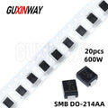 20pcs 600W SMB DO-214AA smd tvs diode SMBJ14A SMBJ15A SMBJ16A SMBJ18A SMBJ20A SMBJ22A SMBJ24A SMBJ26A
