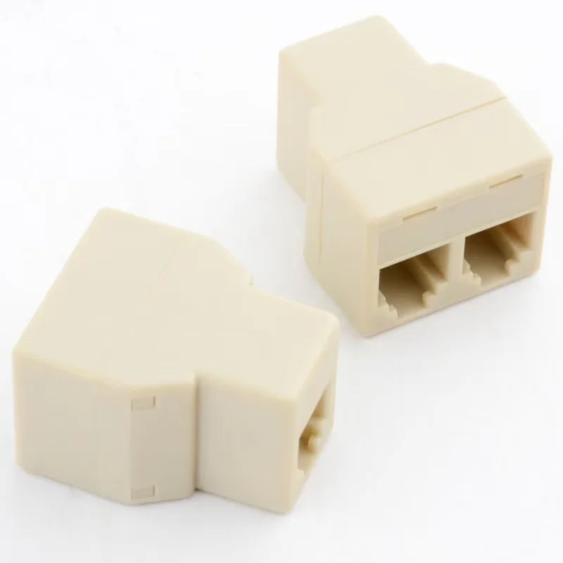 RJ45 Network Cable Splitter One in Two Connector Network Three-Way Head Data Splitter for Ethernet Cable Connection