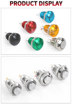 8 10 12 16 19 22mm high head small Waterproof Metal Push Button Switch LED Light Self-locking/Self-reset 3/6/12/24V