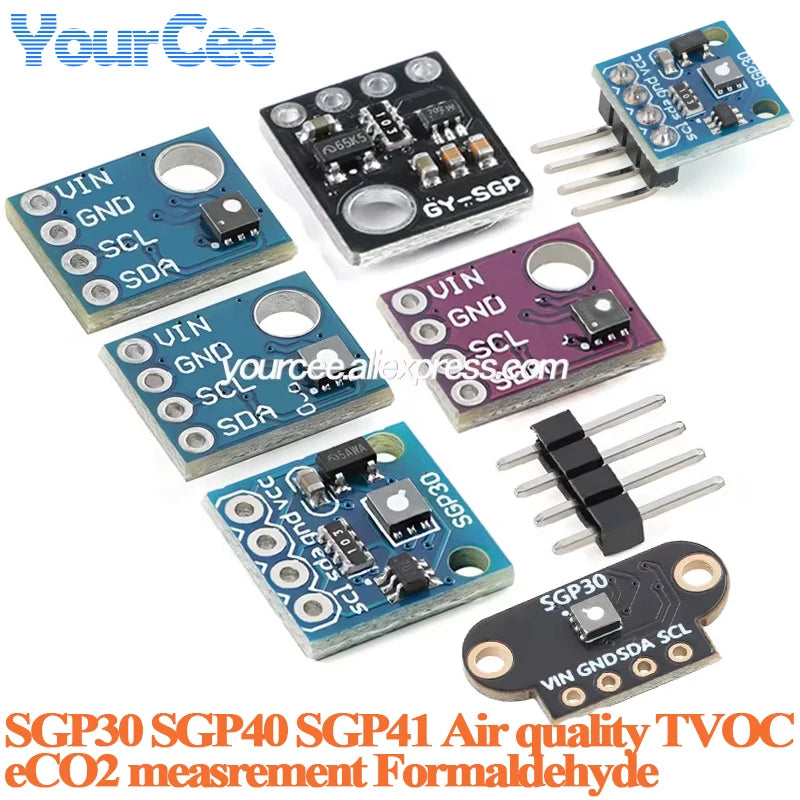 10pcs/1pc SGP30 SGP40 SGP41 Gas Air Quality Sensor Module TVOC ECO2 Carbon Dioxide Measurement Formaldehyde Air Detector