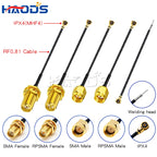 5PCS SMA/RP-SMA Female to IPX MHF4 U.FL RF Plug Pigtail Cable Antenna IPX4 to SMA Male for Mini 0.81mm Wireless Card Router