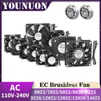 1PCS EC Brushlee Fan 6025/8025/9225/12025/12038/12032 AC 110V 115V 120V 220V 240V Cooling Cooler Fan