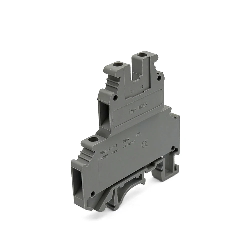 10Pcs UKK/UKKB 5 Double-Level Terminal Block 2 Layer 0.2 - 4 mm² Plug Wire Electrical Screw Connector DIN Rail Termin UKK5 UKKB5