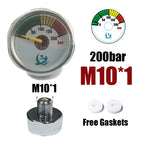Mini 200bar 350bar Manometer Gauge 1inch 1/8NPT, 1/8BSPP, M10*1, M8*1 High Pressure Hand Pump Diving Mountaineering