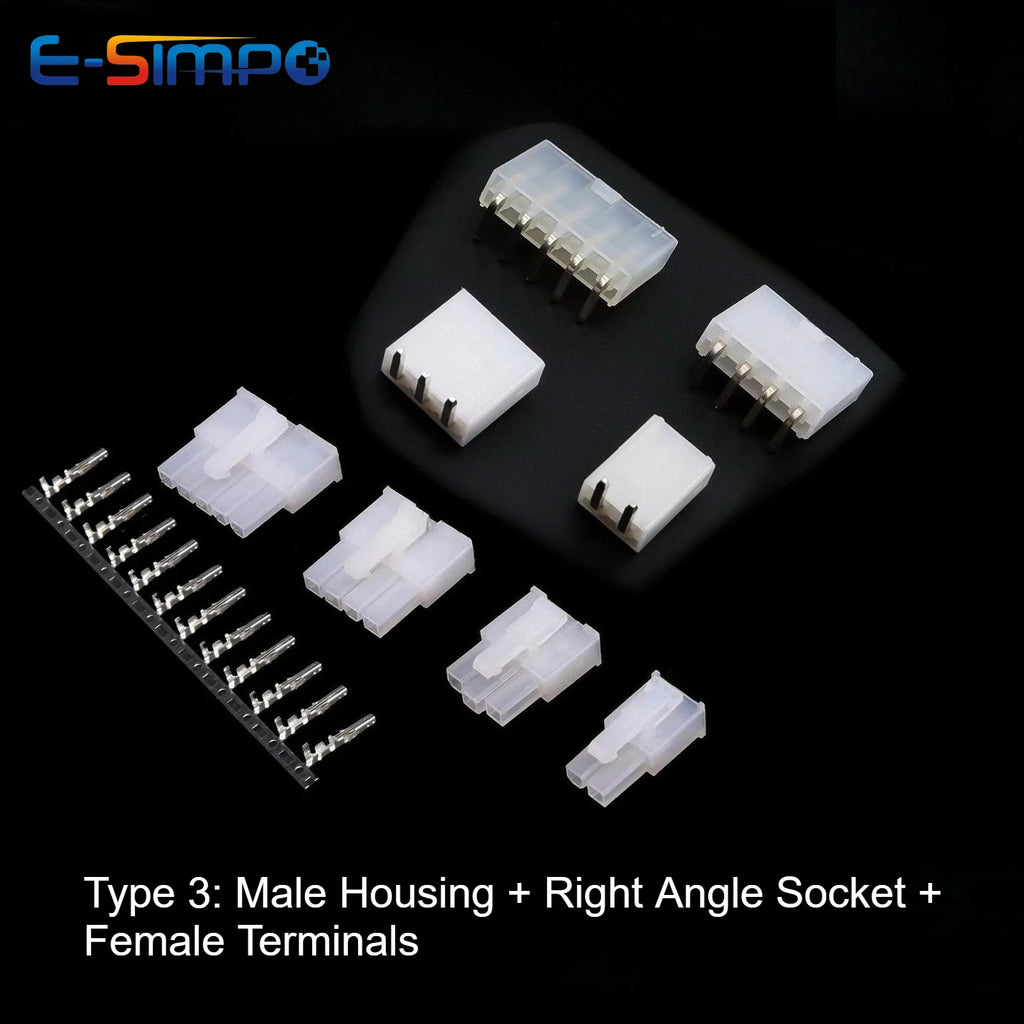 10Sets 4.2mm Pitch MOLEX Mini-Fit 5557/5559 Single Row 2/3/4/5/6P Male Female Housing Terminal Straight/Curved Needle Connector